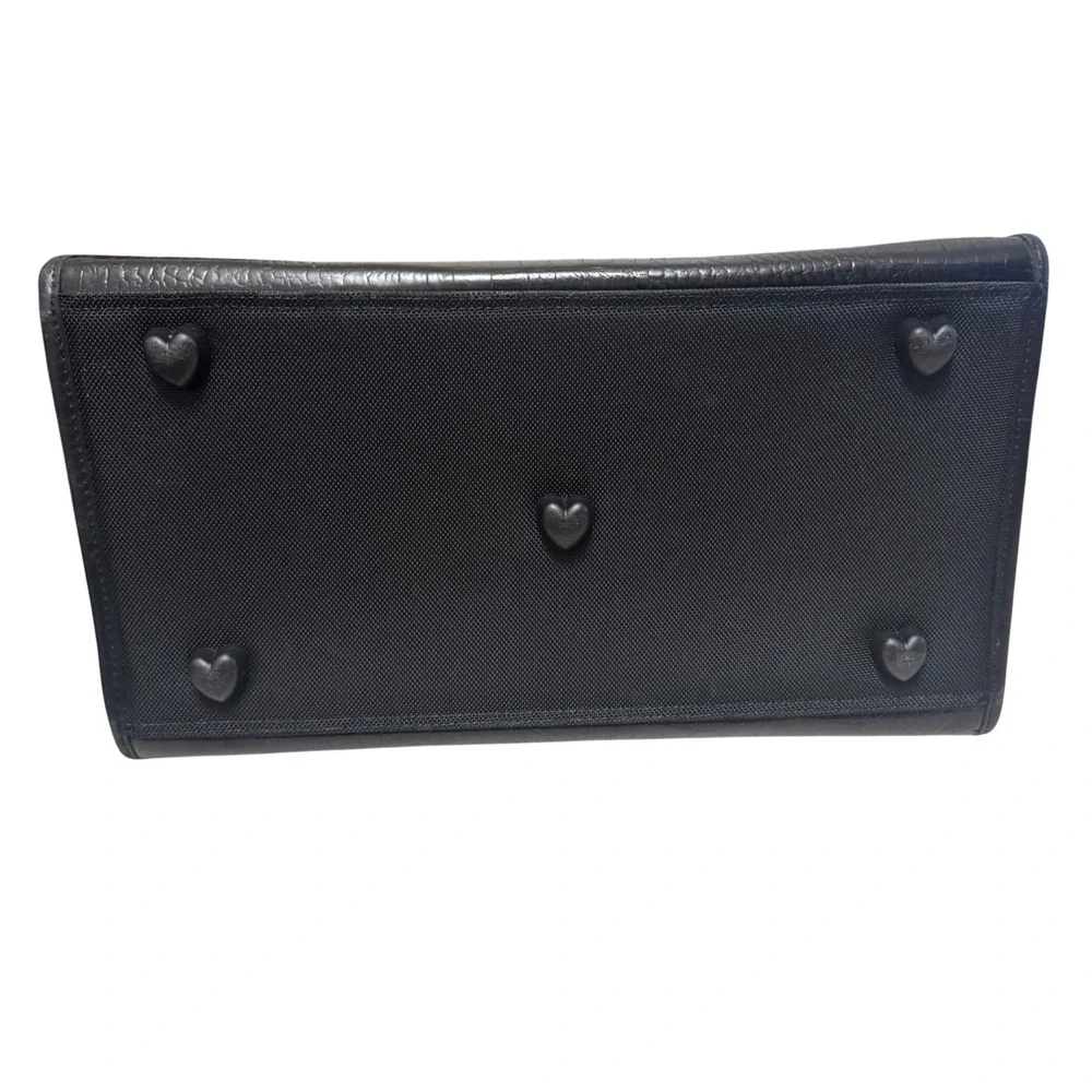 Brighton Small Pet Carrier Handbag OS Black Red Good Croc Leather Travel Bag‎